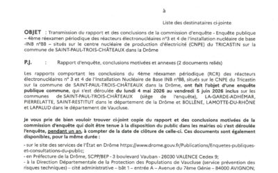 Avis d&rsquo;enquête publique concernant le 4ème réexamen périodique des réacteurs électronucléaires n°3 et 4…