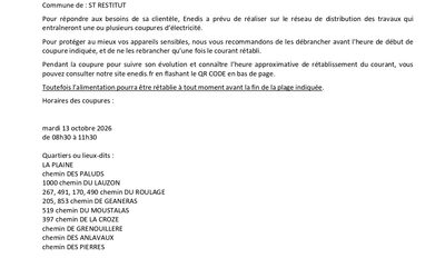 COUPURE DE COURANT – ENEDIS
